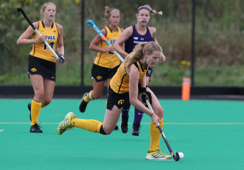 Iowa Hawkeyes Esme Gibson (15) during an exhibition game against Northwestern Saturday, August 24, 2019 at Grant Field. (Brian Ray/hawkeyesports.com)