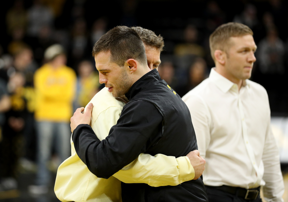 Iowa’s Danny Murphy during senior day activities Sunday, February 23, 2020 at Carver-Hawkeye Arena. (Brian Ray/hawkeyesports.com)