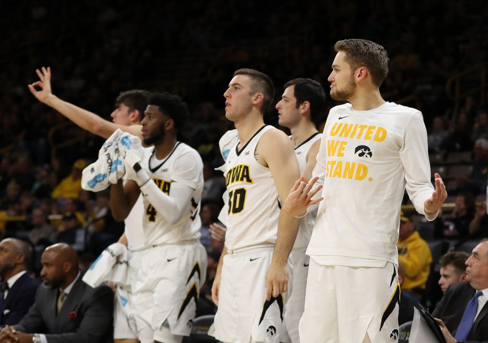 Iowa Hawkeyes forward Riley Till (20) against UW Green Bay Sunday, November 11, 2018 at Carver-Hawkeye Arena. (Brian Ray/hawkeyesports.com)