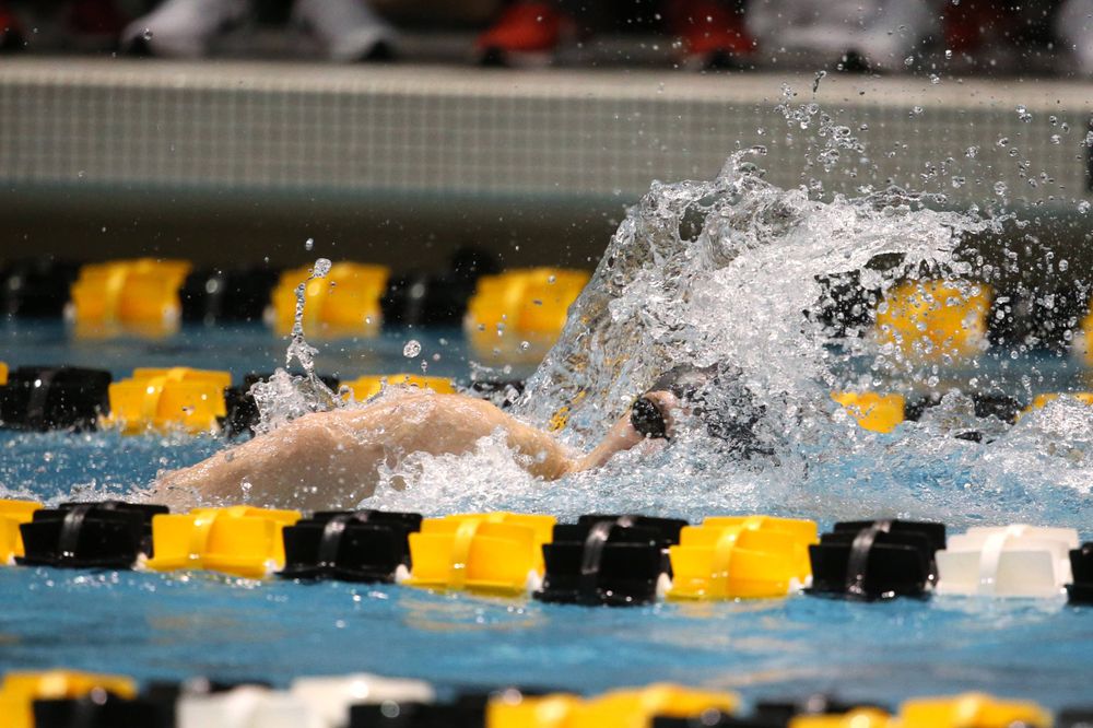 The Iowa A team competes in the 800-yard freestyle relay at the 2019 Big Ten Swimming and Diving meet Wednesday, February 27, 2019 at the Campus Wellness and Recreation Center. (Lily Smith/hawkeyesports.com)