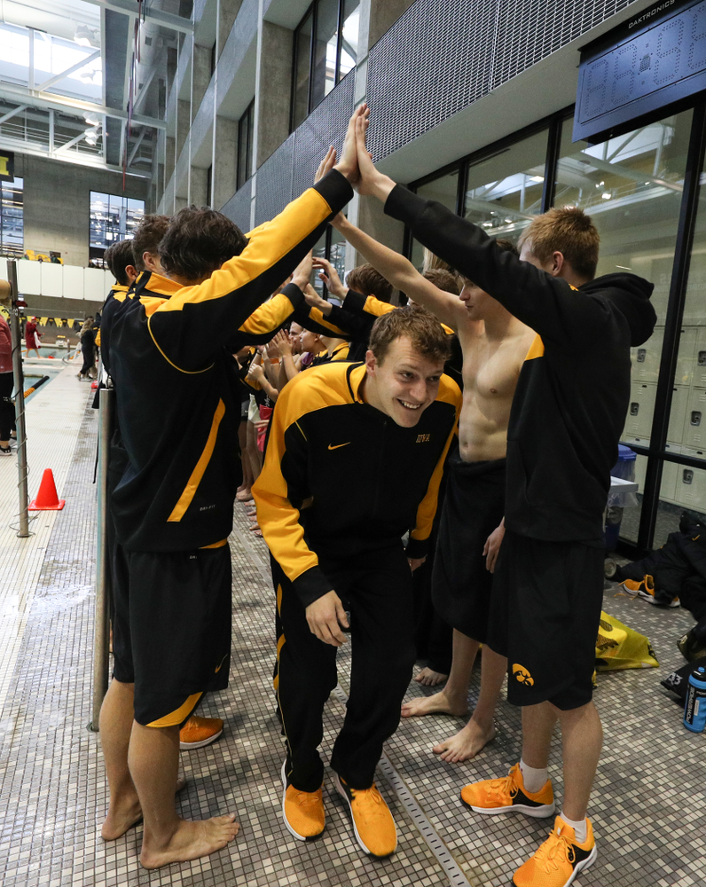 Ben Colin is introduced during senior day before a double dual against Wisconsin and Northwestern Saturday, January 19, 2019 at the Campus Recreation and Wellness Center. (Brian Ray/hawkeyesports.com)