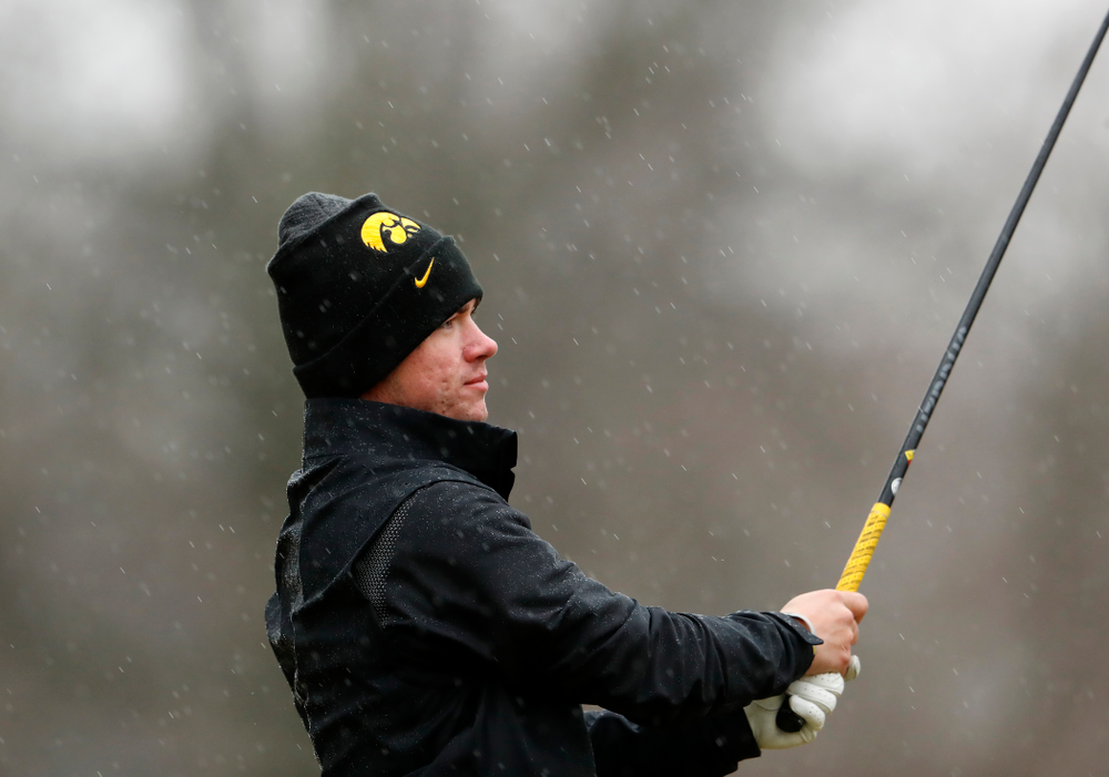 Iowa's Alex Moorman during day two of the 2018 Hawkeye Invitational Friday, April 13, 2018 at Finkbine Golf Course. (Brian Ray/hawkeyesports.com)