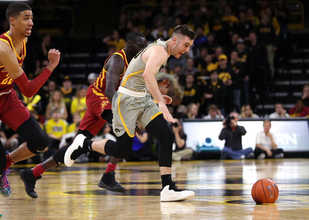 Iowa Hawkeyes guard Connor McCaffery (30) against the Iowa State Cyclones in the Iowa Corn Cy-Hawk Series Thursday, December 6, 2018 at Carver-Hawkeye Arena. (Brian Ray/hawkeyesports.com)