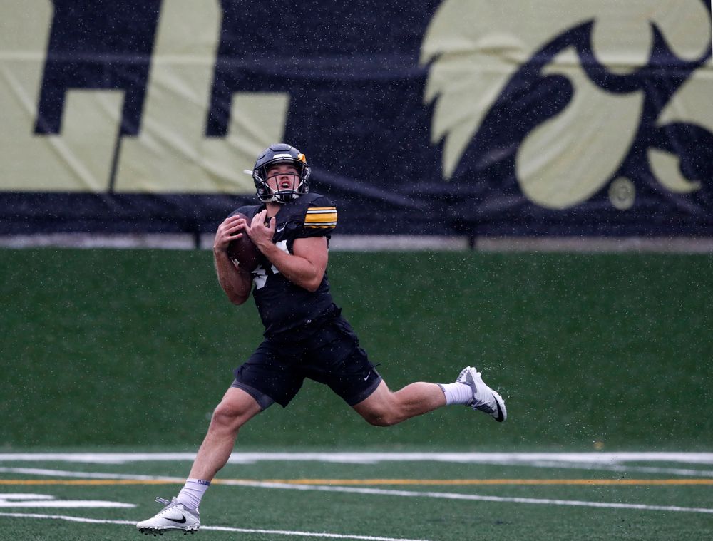 Iowa Hawkeyes wide receiver Nick Easley (84) during camp practice No. 15 Monday, August 20, 2018 at the Hansen Football Performance Center. (Brian Ray/hawkeyesports.com)
