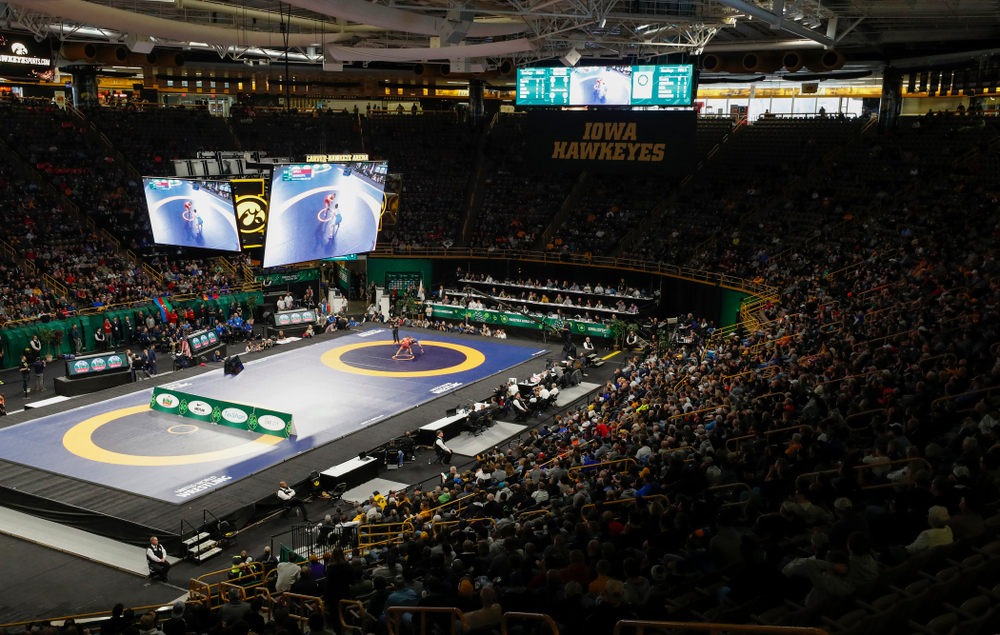 The gold medal match of the United World Wrestling Freestyle World Cup against Azerbaijan Sunday, April 8, 2018 at Carver-Hawkeye Arena. (Brian Ray/hawkeyesports.com)