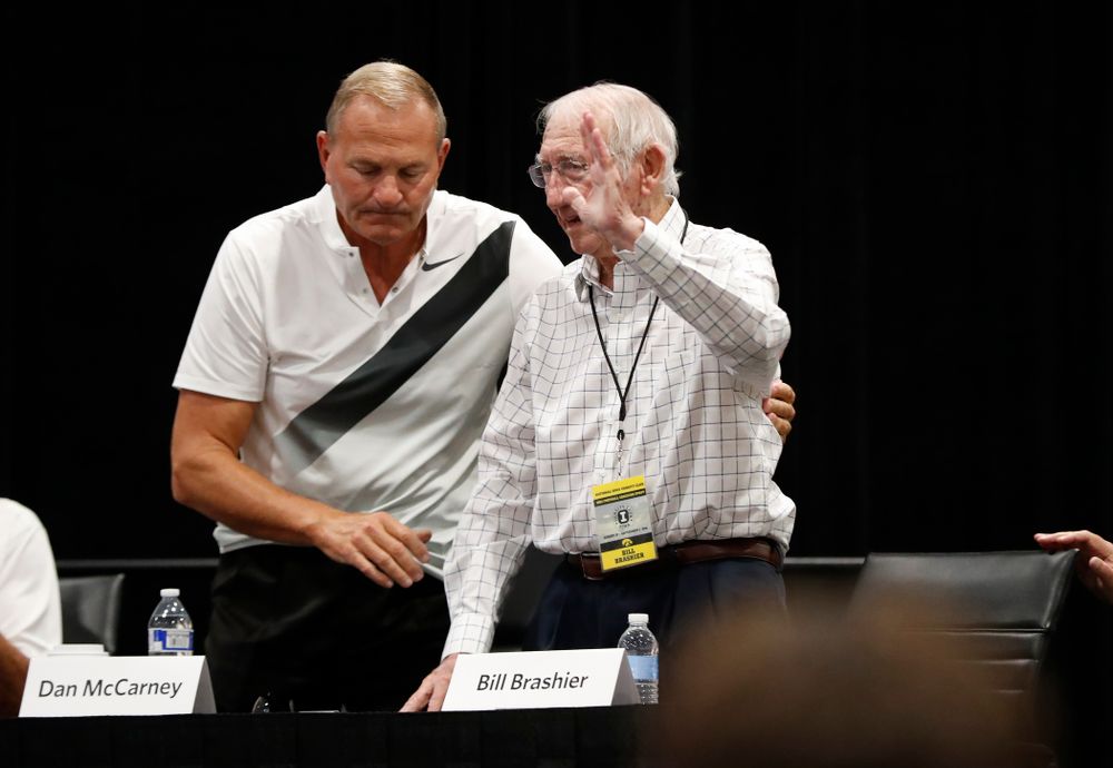 The 1983 Hawkeye Football Coaching Staff at Fry Fest Friday, August 31, 2018 in Coralville. (Brian Ray/hawkeyesports.com)
