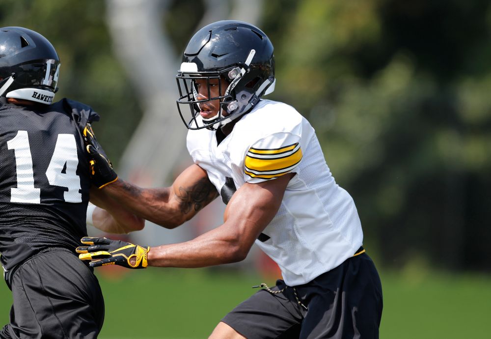 Iowa Hawkeyes defensive back Josh Turner (4) during practice No. 7 of fall camp Friday, August 10, 2018 at the Kenyon Football Practice Facility. (Brian Ray/hawkeyesports.com)