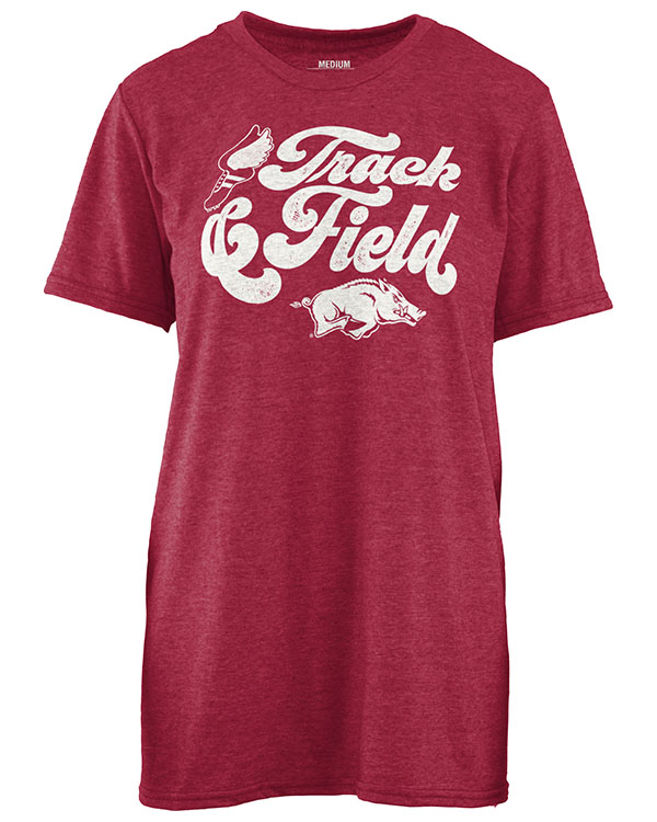 Arkansas Razorbacks Pressbox Track Field Retro Game Day Women S T Shirt Arkansas Razorbacks Store Shop University Of Arkansas Apparel Gear Gifts Clothing