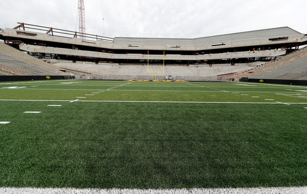The new north end zone from the north 40 yard-line Wednesday, June 6, 2018 at Kinnick Stadium. (Brian Ray/hawkeyesports.com)