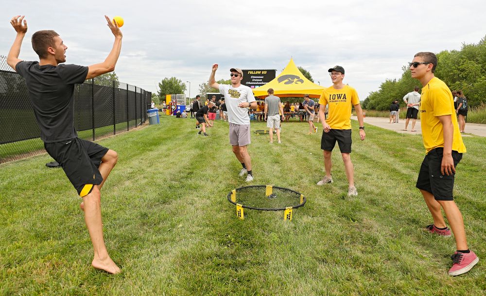Student-athletes play Spike Ball during the Student-Athlete Kickoff outside the Karro Athletics Hall of Fame Building in Iowa City on Sunday, Aug 25, 2019. (Stephen Mally/hawkeyesports.com)