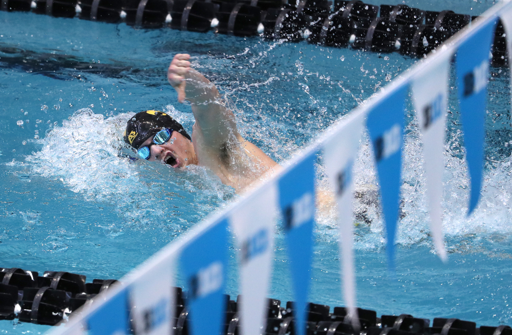 Iowa's Tom Schab swims in the preliminaries of the 500-yard freestyle during the 2019 Big Ten Swimming and Diving Championships Thursday, February 28, 2019 at the Campus Wellness and Recreation Center. (Brian Ray/hawkeyesports.com)