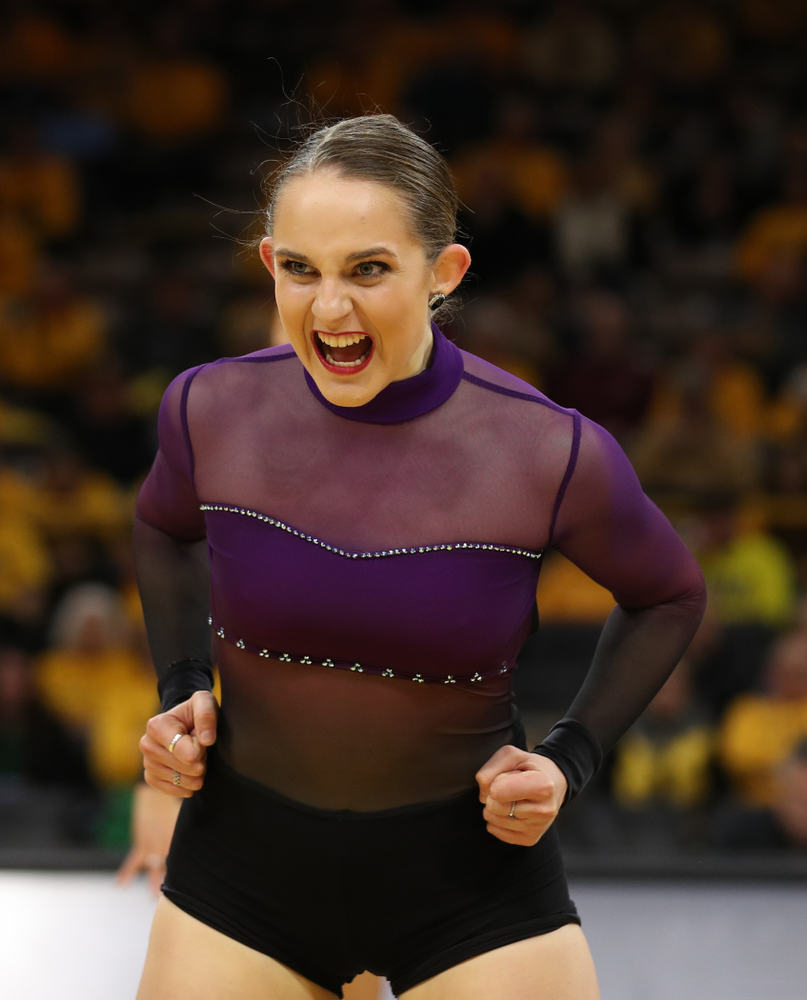 The Iowa Dance Team performs their Jazz Routine at halftime of the Iowa Hawkeyes game against Maryland Thursday, January 9, 2020 at Carver-Hawkeye Arena. (Brian Ray/hawkeyesports.com)