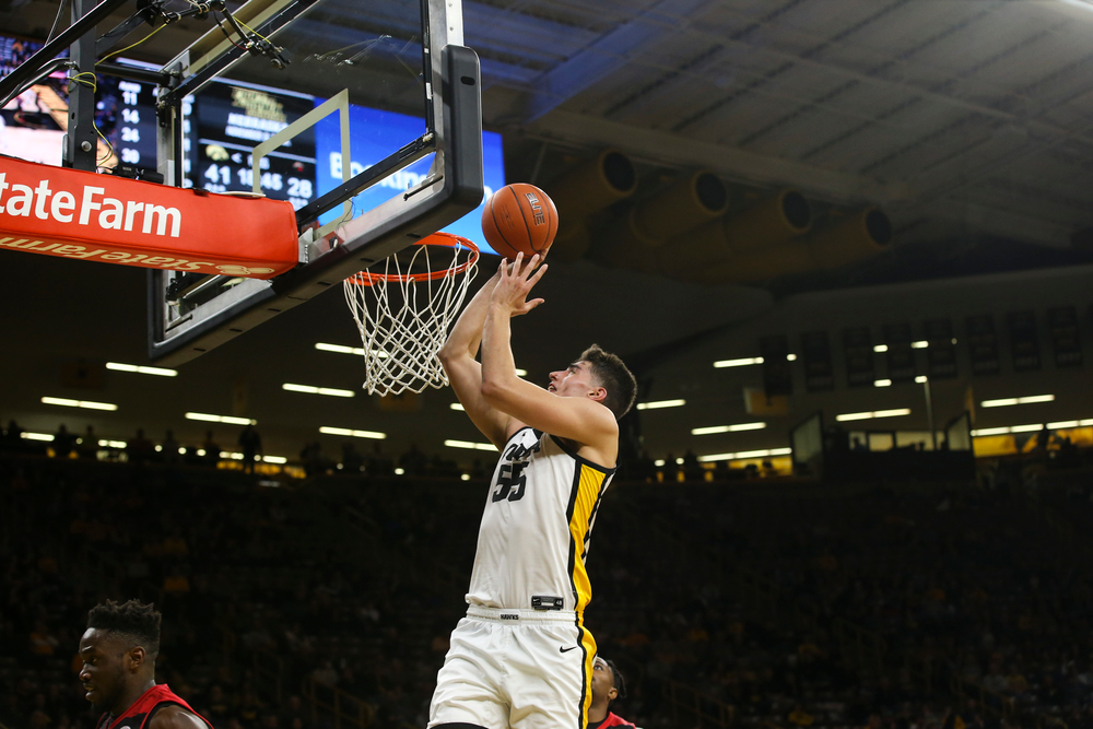 Iowa Hawkeyes center Luka Garza (55) during Iowa men’s basketball vs SIUE on Friday, November 8, 2019 at Carver-Hawkeye Arena. (Lily Smith/hawkeyesports.com)