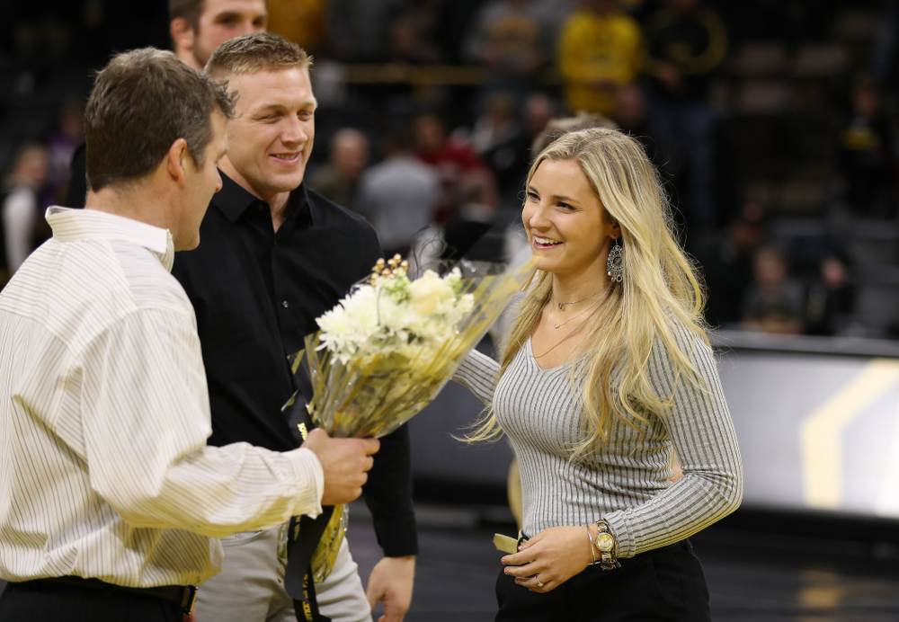 Senior Manager Moriah Stickley against the Indiana Hoosiers Friday, February 15, 2019 at Carver-Hawkeye Arena. (Brian Ray/hawkeyesports.com)