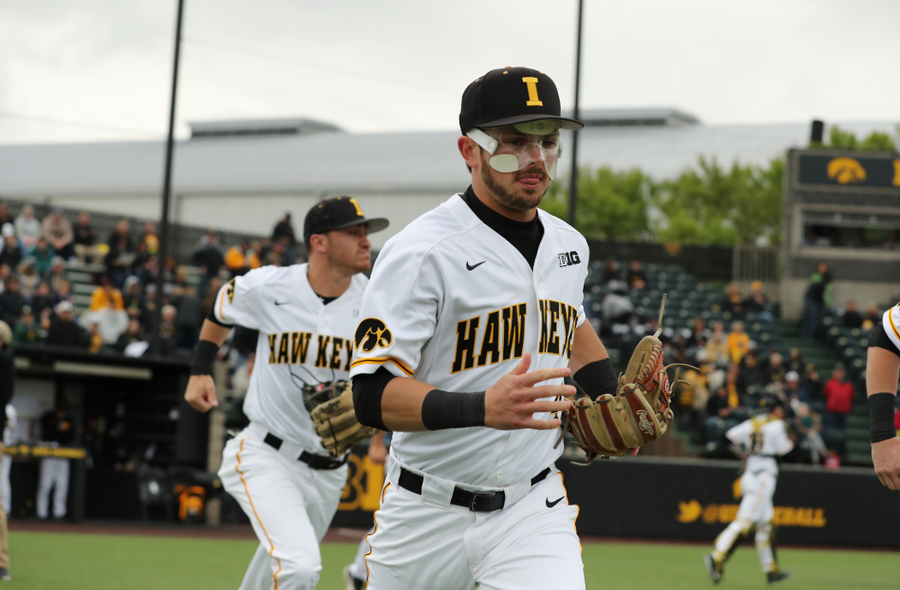 Iowa Hawkeyes infielder Mitchell Boe (4) against Michigan State Sunday, May 12, 2019 at Duane Banks Field. (Brian Ray/hawkeyesports.com)