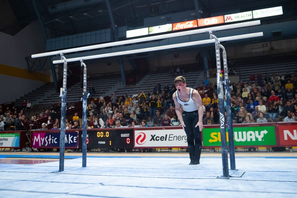 The Iowa Hawekeys against Minnesota and Penn State at the Maturi Pavilion Saturday, March 23, 2019 in Minneapolis, Minn. (C. Morgan Engel/Freelance)