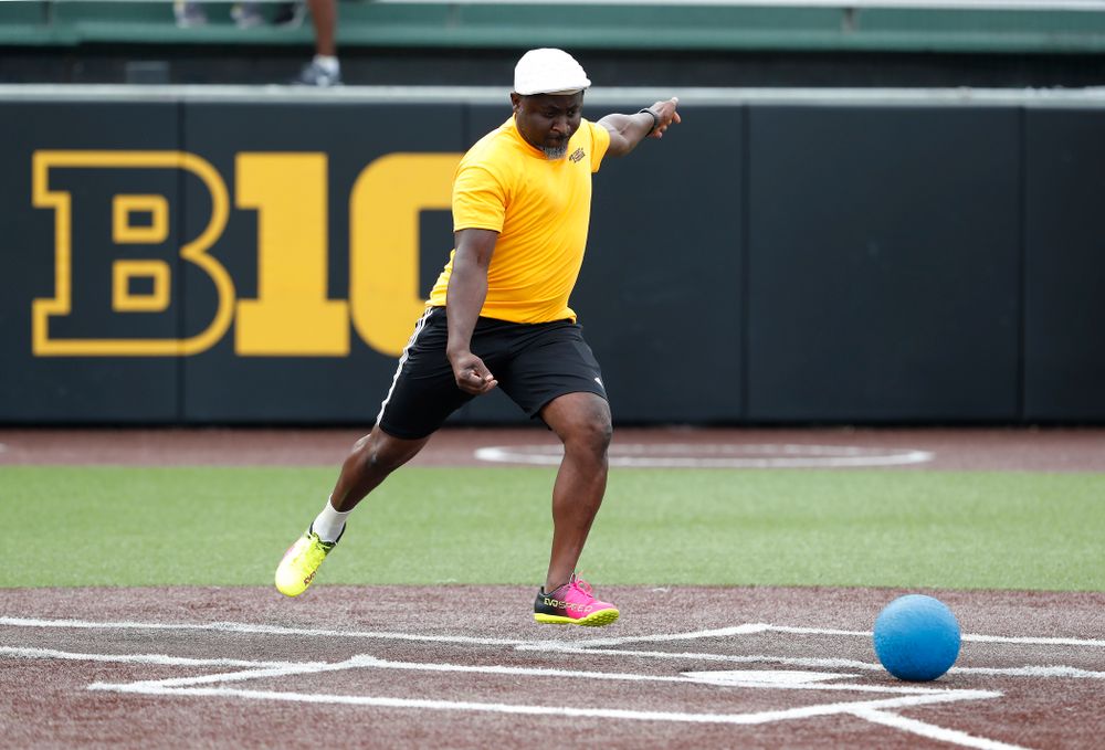 Director of Athletics IT Eddie Etsey during the Iowa Student Athlete Kickoff Kickball game Sunday, August 19, 2018 at Duane Banks Field. (Brian Ray/hawkeyesports.com)