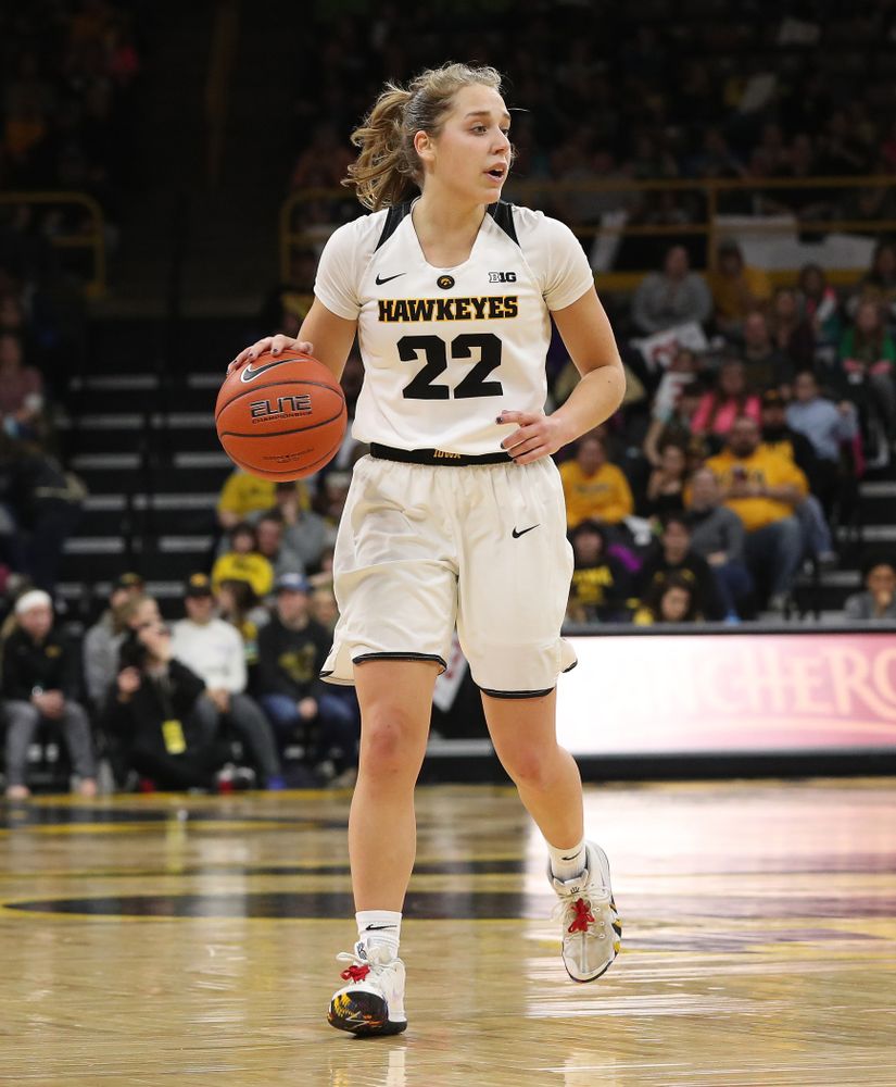 Iowa Hawkeyes guard Kathleen Doyle (22) against the Purdue Boilermakers Sunday, January 27, 2019 at Carver-Hawkeye Arena. (Brian Ray/hawkeyesports.com)