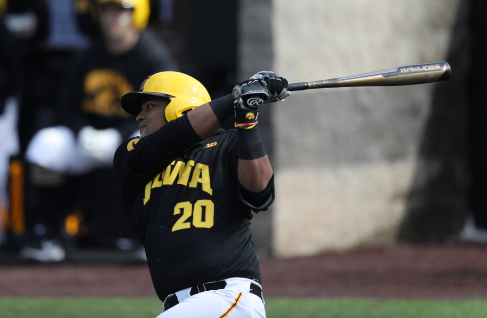 Iowa Hawkeyes Izaya Fullard (20) against California State Northridge Sunday, March 17, 2019 at Duane Banks Field. (Brian Ray/hawkeyesports.com)