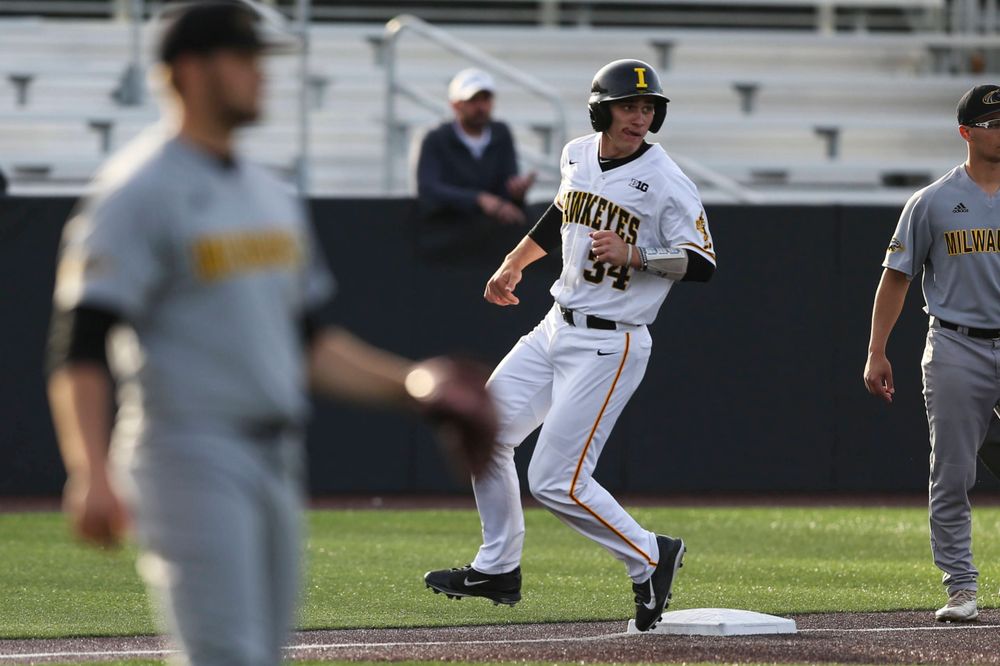 Iowa catcher Austin Martin at baseball vs Milwaukee on Tuesday, April 23, 2019 at Duane Banks Field. (Lily Smith/hawkeyesports.com)