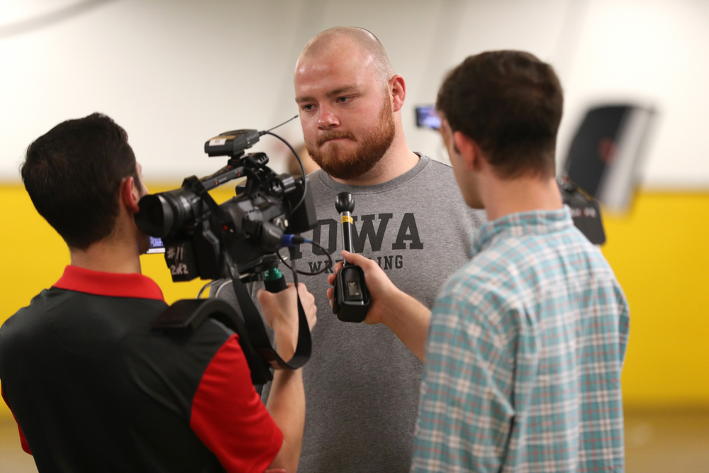 Iowa Hawkeyes All American heavyweight Sam Still during the team's annual media day Monday, November 5, 2018 at Carver-Hawkeye Arena. (Brian Ray/hawkeyesports.com)