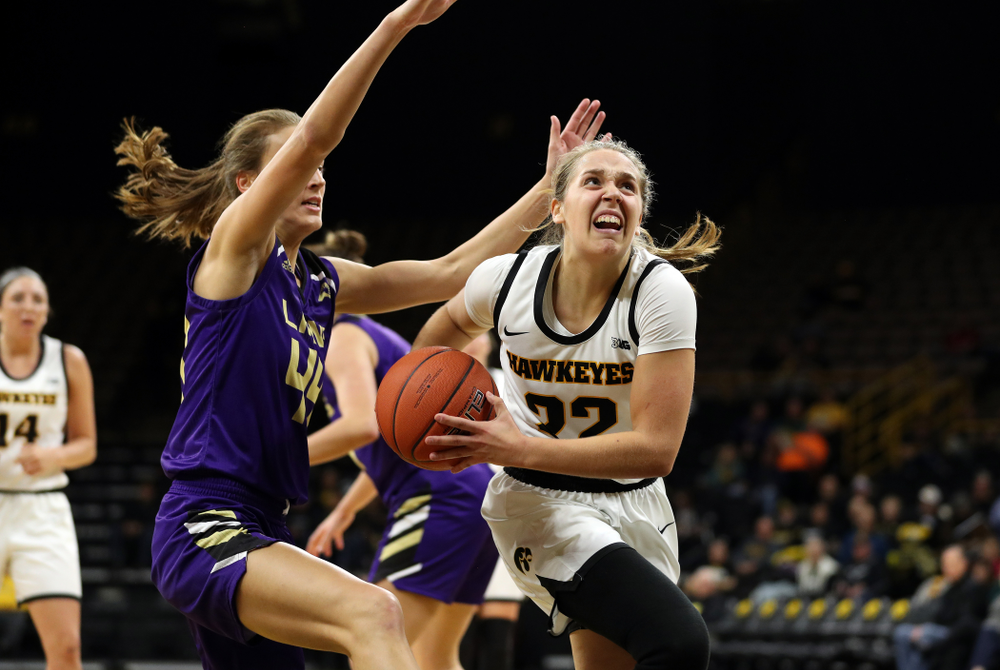 Iowa Hawkeyes guard Kathleen Doyle (22) against North Alabama Thursday, November 14, 2019 at Carver-Hawkeye Arena. (Brian Ray/hawkeyesports.com)