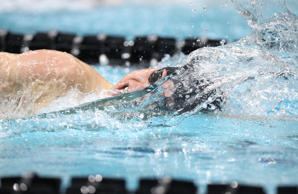 Iowa's Michael Tenney swims the 500-yard freestyle during the bonus finals of the second day at the 2019 Big Ten Swimming and Diving Championships Thursday, February 28, 2019 at the Campus Wellness and Recreation Center. (Brian Ray/hawkeyesports.com)