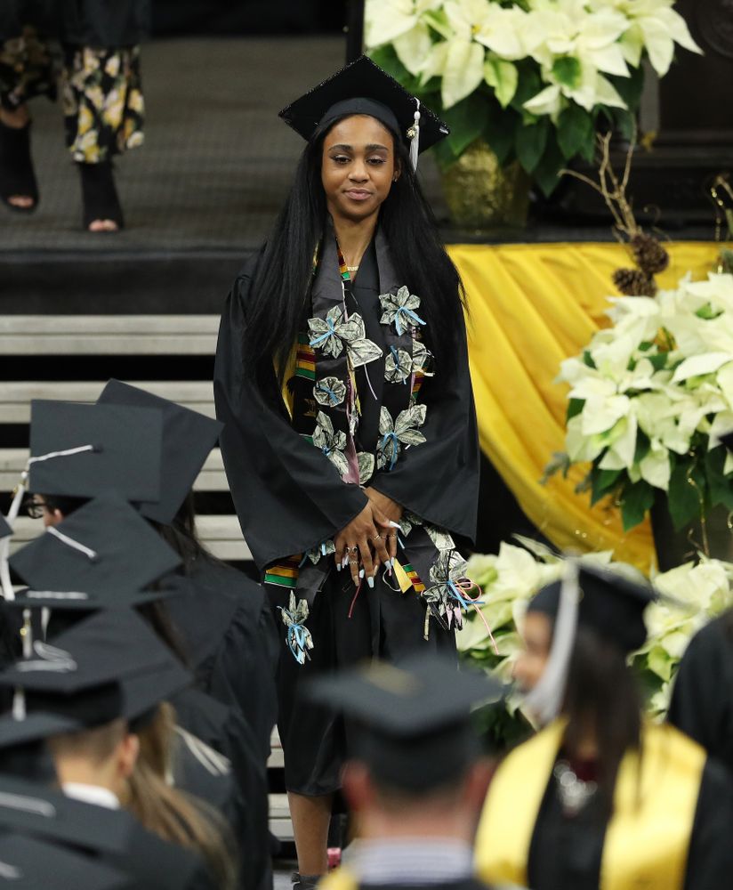 Iowa Briana Guillory during the Fall Commencement Ceremony Saturday, December 15, 2018 at Carver-Hawkeye Arena. (Brian Ray/hawkeyesports.com)