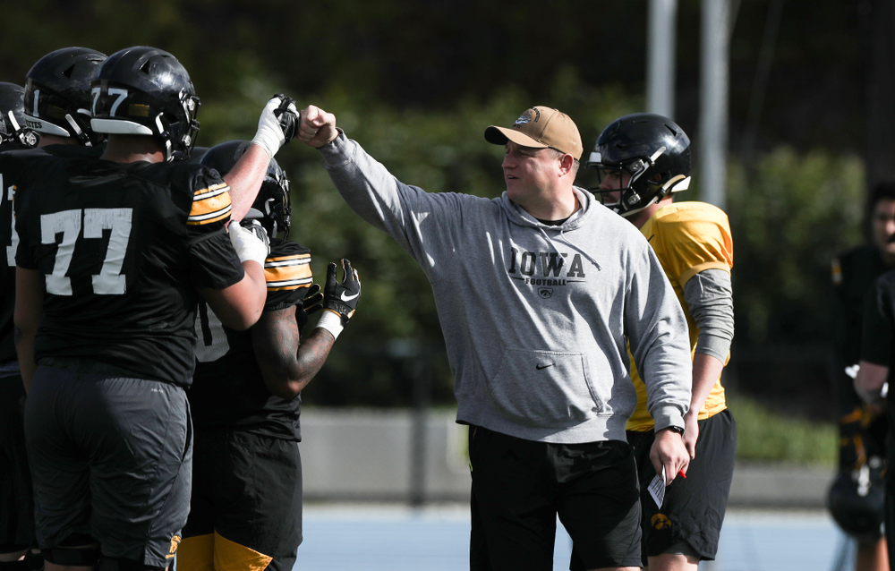 Iowa Hawkeyes offensive coordinator Brian Ferentz during Holiday Bowl Practice No. 3 Tuesday, December 24, 2019 at San Diego Mesa College. (Brian Ray/hawkeyesports.com)
