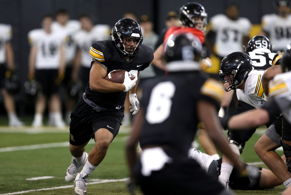 Iowa Hawkeyes running back Toren Young (28) during practice Wednesday, December 12, 2018 at the Hansen Football Performance Center in preparation for the Outback Bowl game against Mississippi State. (Brian Ray/hawkeyesports.com)
