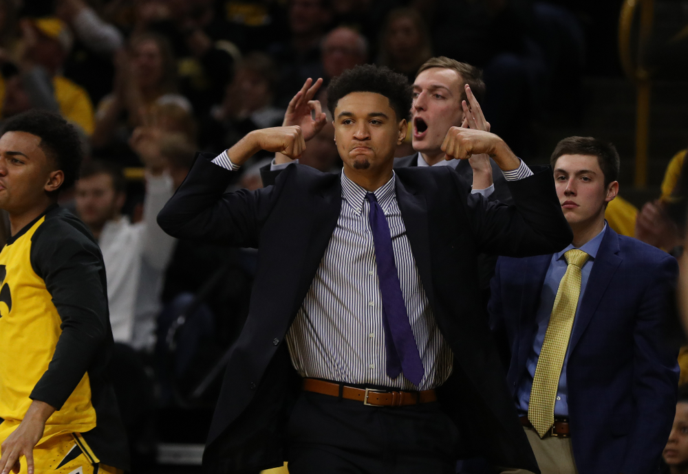 Iowa Hawkeyes forward Cordell Pemsl (35) against the Wisconsin Badgers Friday, November 30, 2018 at Carver-Hawkeye Arena. (Brian Ray/hawkeyesports.com)