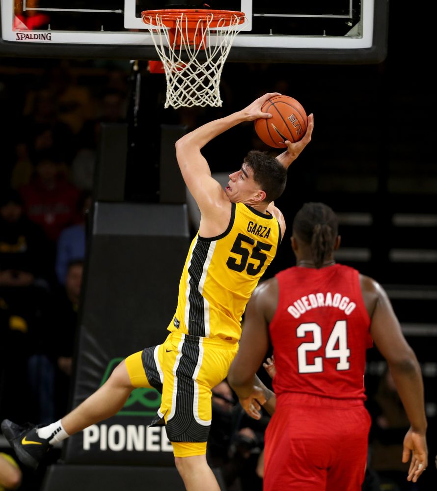 Iowa Hawkeyes forward Luka Garza (55) against the Nebraska Cornhuskers Saturday, February 8, 2020 at Carver-Hawkeye Arena. (Brian Ray/hawkeyesports.com)