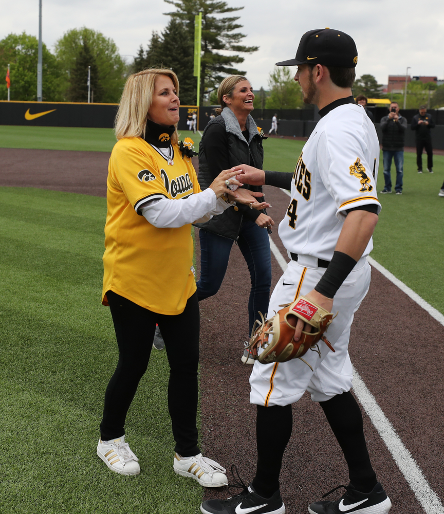Iowa Hawkeyes infielder Mitchell Boe (4) before their game against Michigan State Sunday, May 12, 2019 at Duane Banks Field. (Brian Ray/hawkeyesports.com)