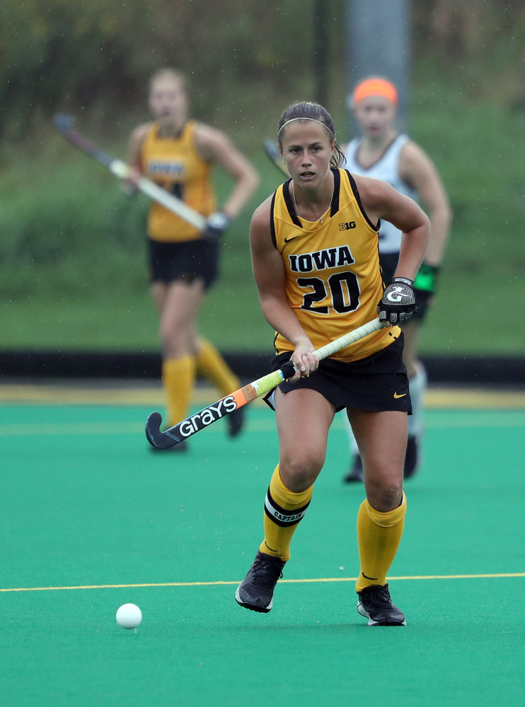 Iowa Hawkeyes Sophie Sunderland (20) against the Michigan State Spartans Sunday, September 29, 2019 at Grant Field. (Brian Ray/hawkeyesports.com)