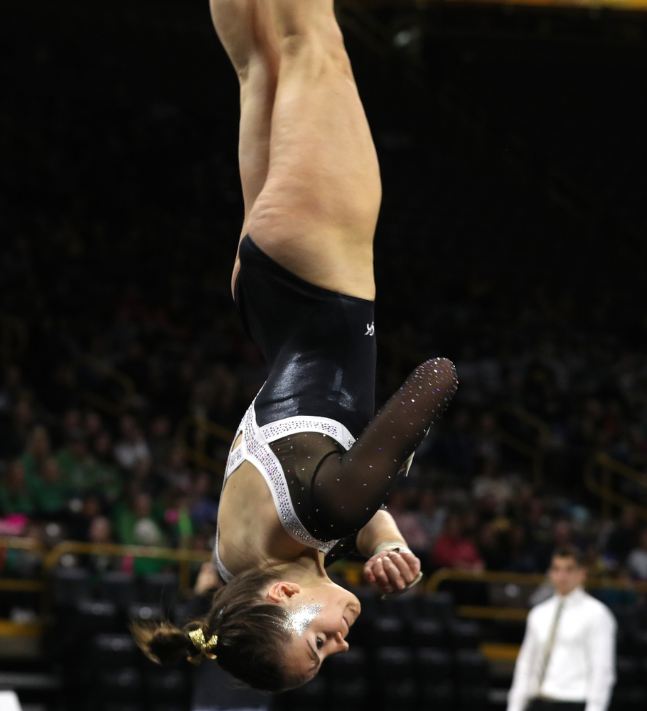 Iowa's Allie Gilchrist competes on the floor against the Rutgers Scarlet Knights Saturday, January 26, 2019 at Carver-Hawkeye Arena. (Brian Ray/hawkeyesports.com)