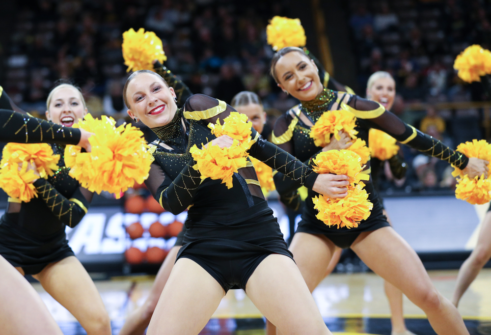 The Iowa Dance Team performs at halftime of the Iowa Hawkeyes game against North Florida Thursday, November 21, 2019 at Carver-Hawkeye Arena. (Brian Ray/hawkeyesports.com)