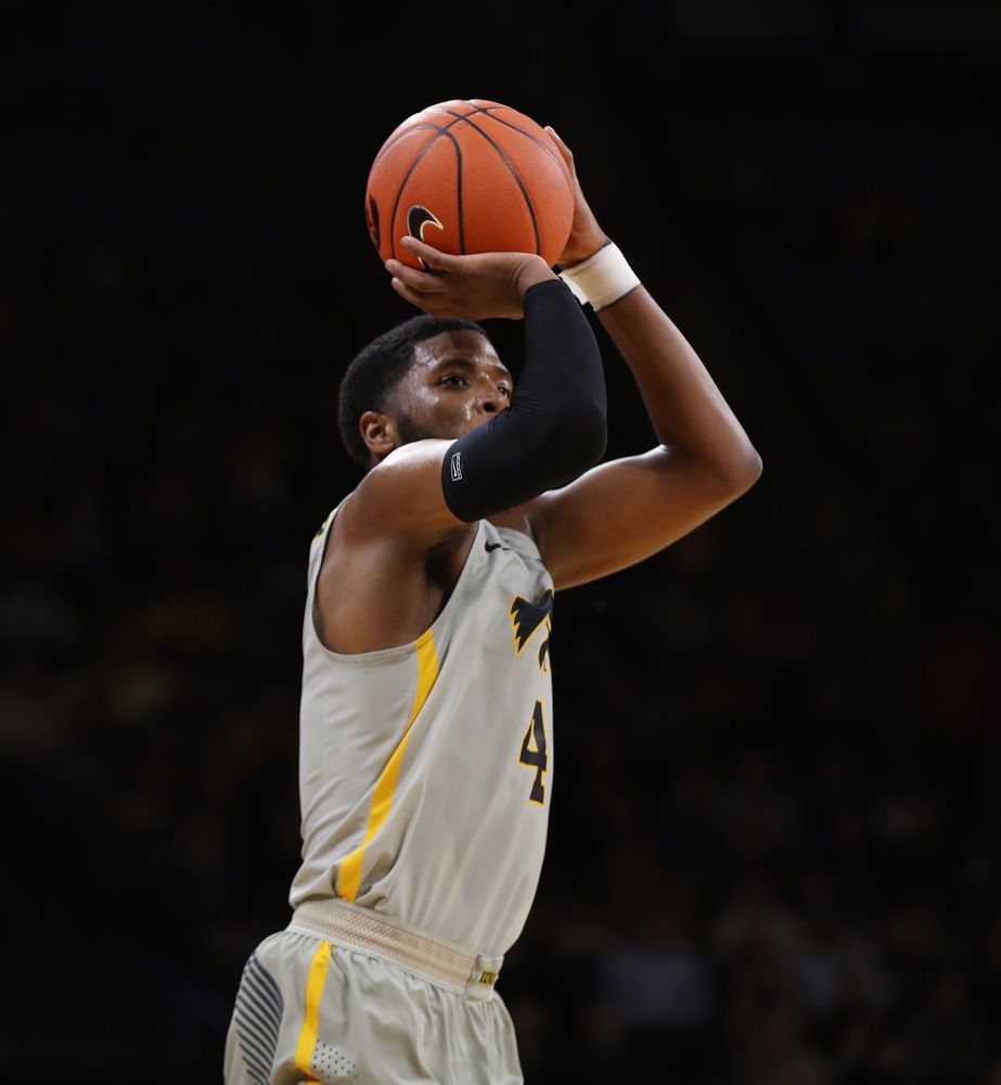 Iowa Hawkeyes guard Isaiah Moss (4) against the Nebraska Cornhuskers Sunday, January 6, 2019 at Carver-Hawkeye Arena. (Brian Ray/hawkeyesports.com)