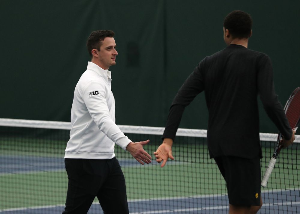 Iowa Hawkeyes assistant coach Joey Manilla against the Butler Bulldogs Sunday, January 27, 2019 at the Hawkeye Tennis and Recreation Complex. (Brian Ray/hawkeyesports.com)
