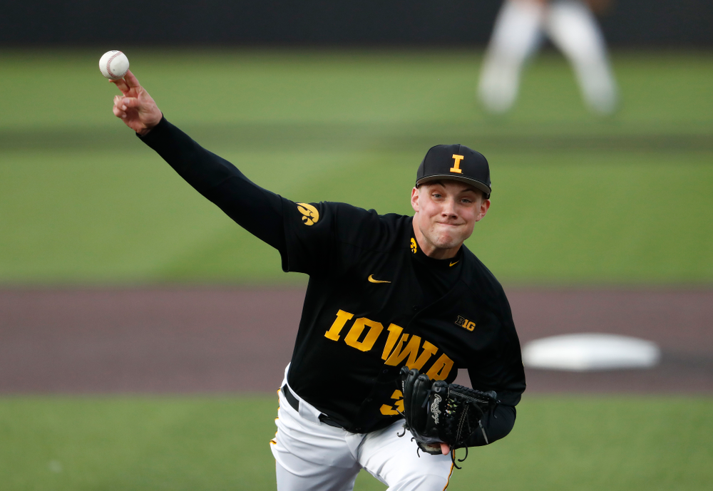 Jake McLaughlin against the Ontario Blue Jays Friday, September 21, 2018 at Duane Banks Field. (Brian Ray/hawkeyesports.com)