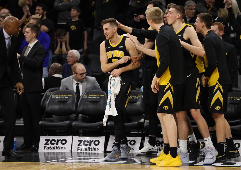 Iowa Hawkeyes guard Jordan Bohannon (3) against the Indiana Hoosiers Friday, February 22, 2019 at Carver-Hawkeye Arena. (Brian Ray/hawkeyesports.com)
