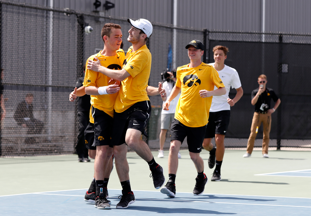 Kareem Allaf against Northwestern in the first round of the 2018 Big Ten Men's Tennis Tournament Thursday, April 26, 2018 at the Hawkeye Tennis and Recreation Complex. (Brian Ray/hawkeyesports.com)