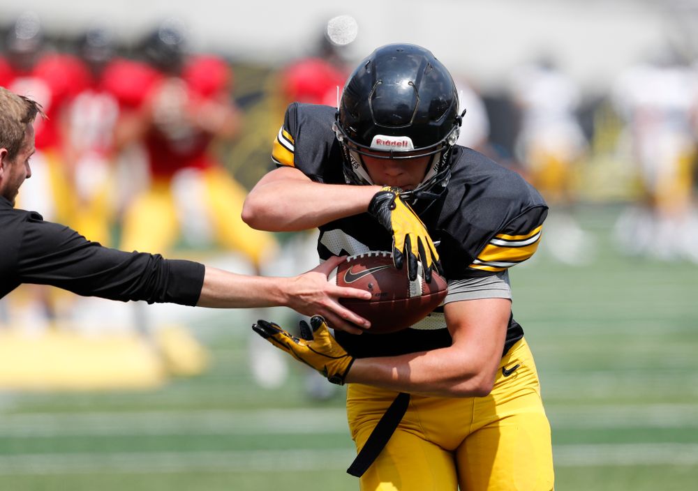 Iowa Hawkeyes running back Samson Evans (22) during Kids Day Saturday, August 11, 2018 at Kinnick Stadium. (Brian Ray/hawkeyesports.com)