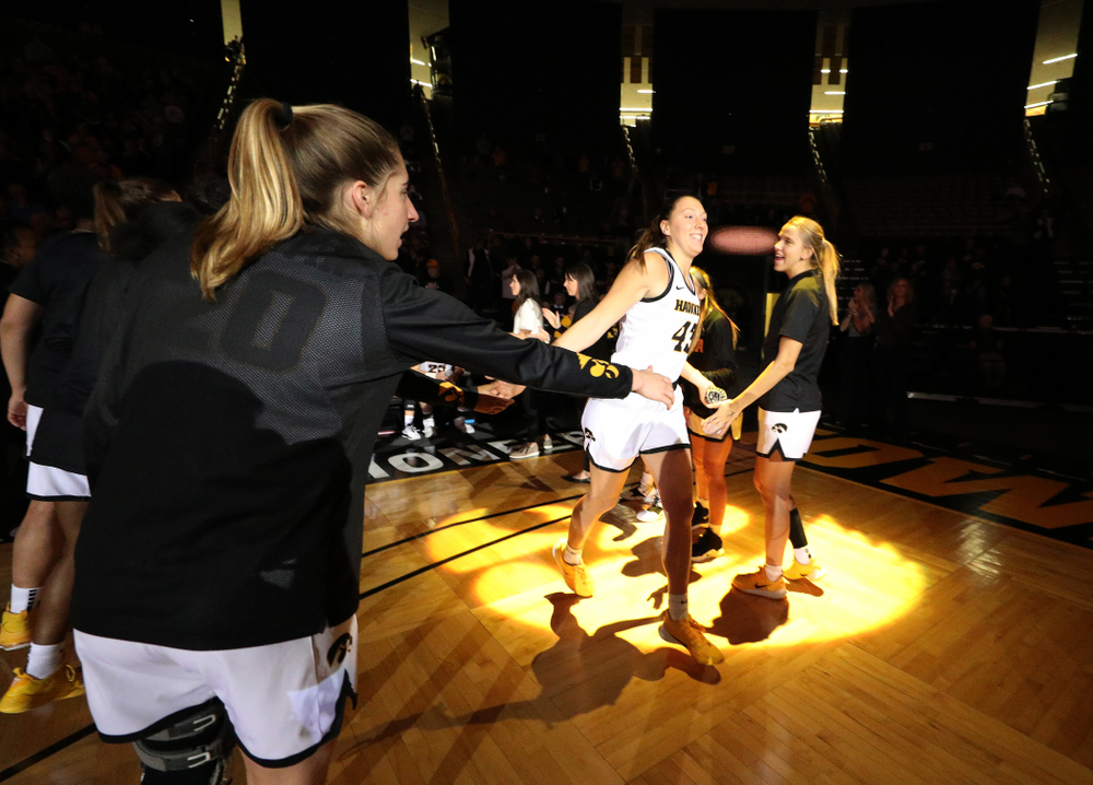 Iowa Hawkeyes forward Amanda Ollinger (43) against North Alabama Thursday, November 14, 2019 at Carver-Hawkeye Arena. (Brian Ray/hawkeyesports.com)