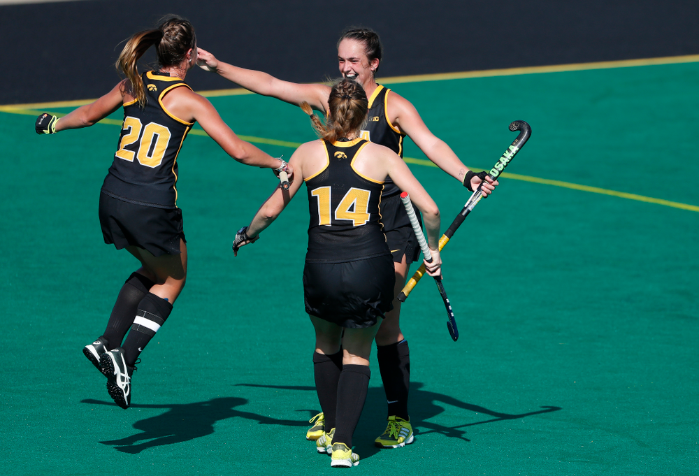 Iowa Hawkeyes Anthe Nijziel (6) celebrates after scoring against the Penn Quakers Friday, September 14, 2018 at Grant Field. (Brian Ray/hawkeyesports.com)