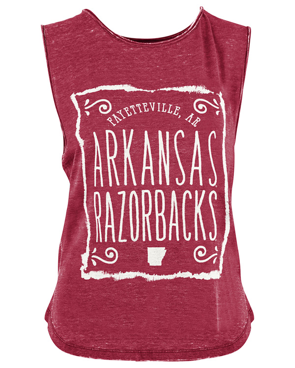 Arkansas Razorbacks Old School Vintage Washed Women S Tank Top