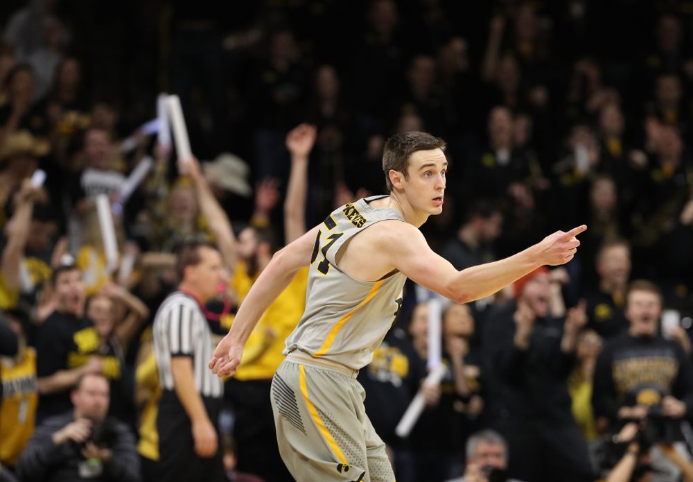 Iowa Hawkeyes forward Nicholas Baer (51) against the Michigan State Spartans Thursday, January 24, 2019 at Carver-Hawkeye Arena. (Brian Ray/hawkeyesports.com)