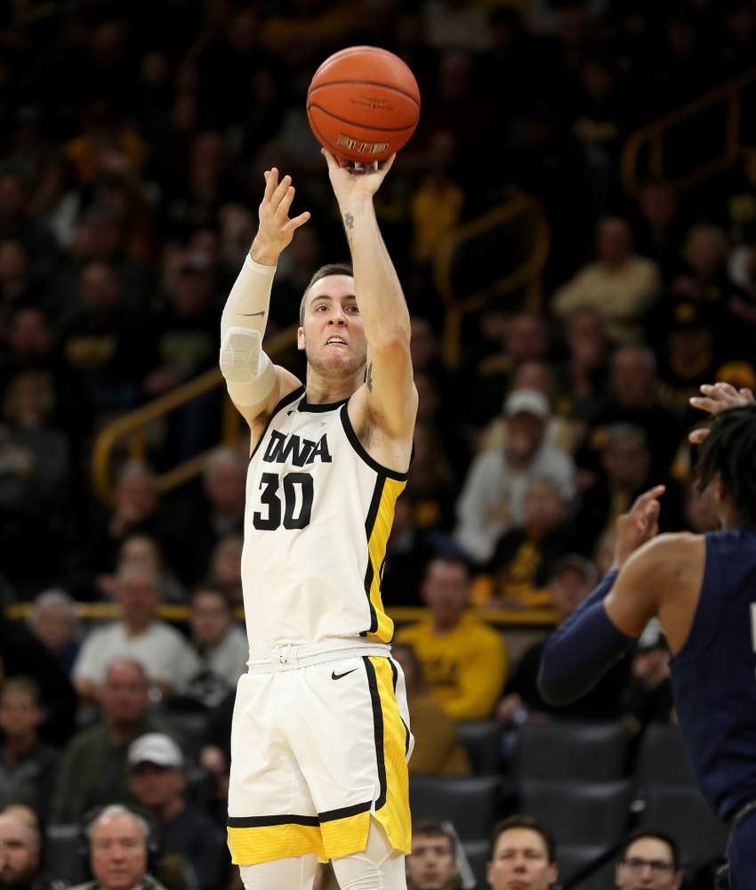 Iowa Hawkeyes guard Connor McCaffery (30) against Penn State Saturday, February 29, 2020 at Carver-Hawkeye Arena. (Brian Ray/hawkeyesports.com)