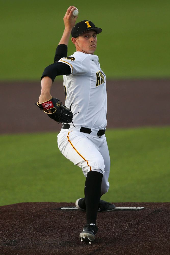 Iowa pitcher Trenton Wallace at baseball vs Milwaukee on Tuesday, April 23, 2019 at Duane Banks Field. (Lily Smith/hawkeyesports.com)