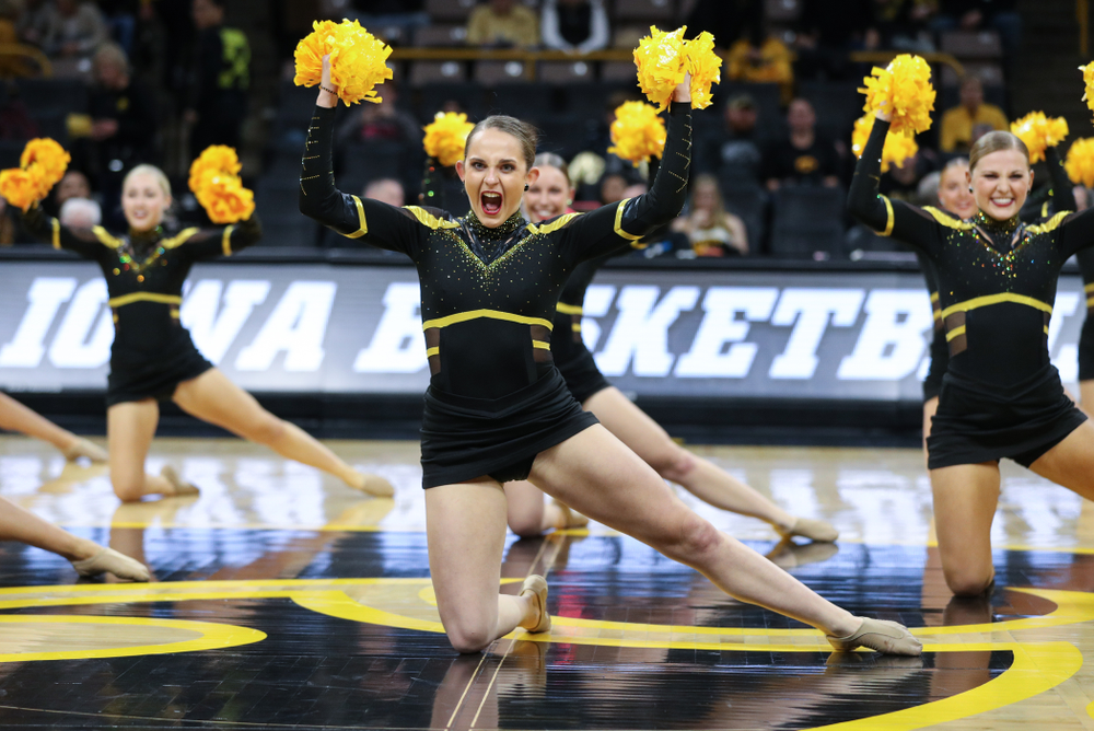 The Iowa Dance Team performs at halftime of the Iowa Hawkeyes game against North Florida Thursday, November 21, 2019 at Carver-Hawkeye Arena. (Brian Ray/hawkeyesports.com)