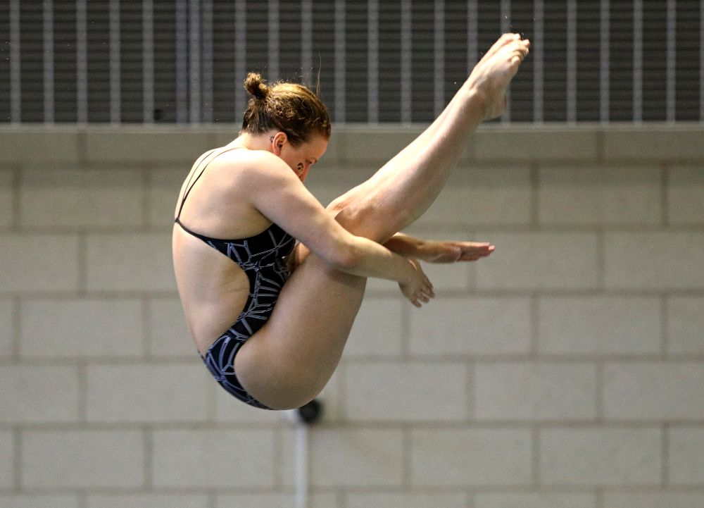 Iowa’s Claire Park competes in the women’s 3 meter diving preliminary event during the 2020 Women’s Big Ten Swimming and Diving Championships at the Campus Recreation and Wellness Center in Iowa City on Friday, February 21, 2020. (Stephen Mally/hawkeyesports.com)